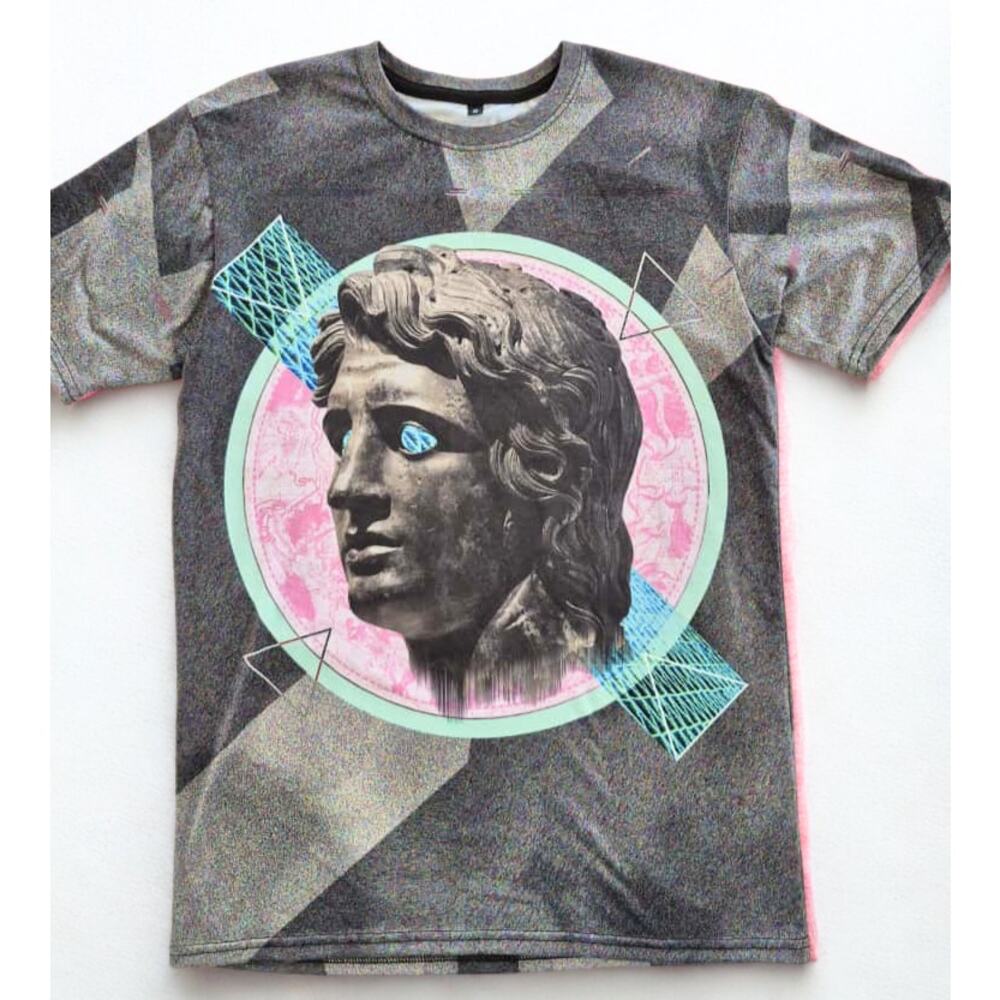 Vapor Wave Mens Shirt Sz Small Street Wear Festival Rave Altered Art Alexander